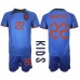 Nederland Denzel Dumfries #22 Bortedraktsett Barn VM 2022 Korte ermer (+ Korte bukser)